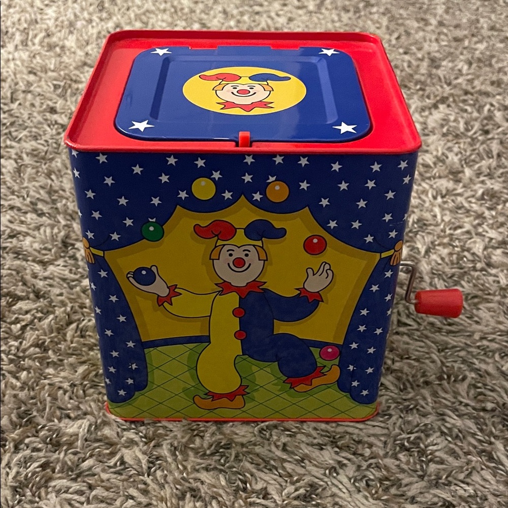 Metal Jester Clown Jack-in-the-Box Toy